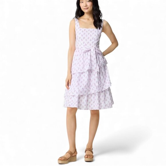 J. Crew Factory Dresses & Skirts - J. Crew Sleeveless belted tiered midi dress Size 2